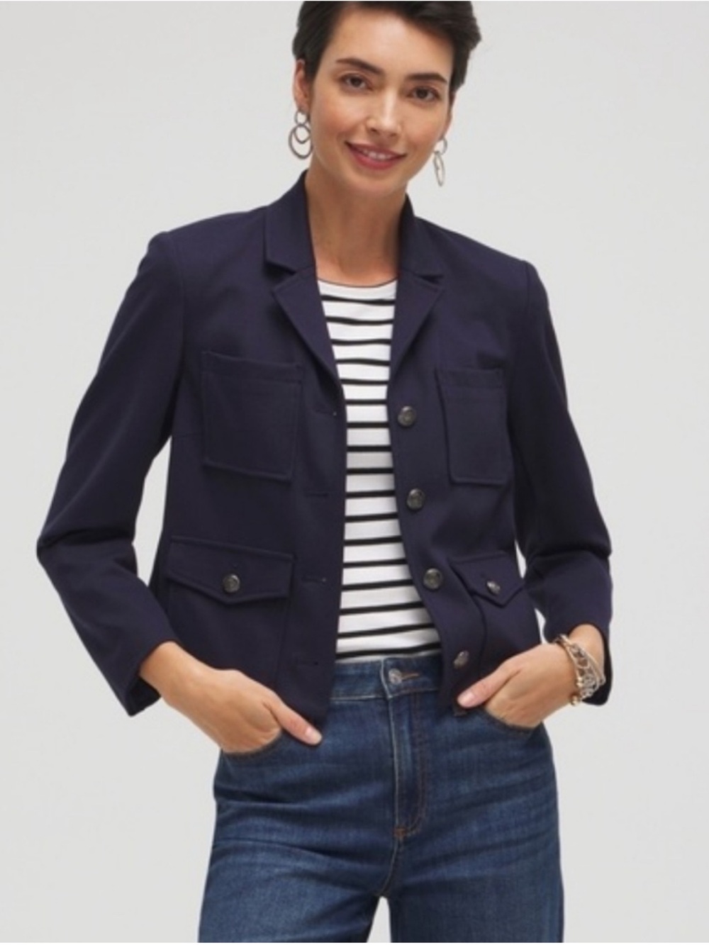 SRP $169 Navy Utility Jacket | Chico’s Size 3